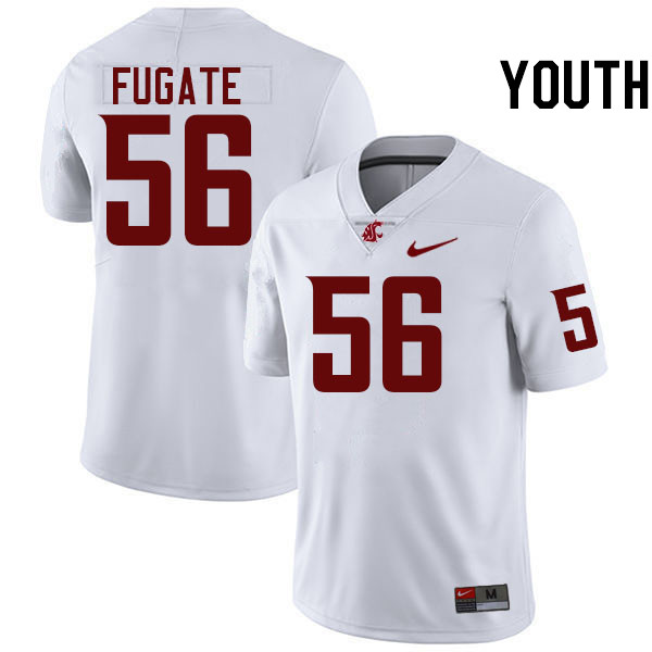 Youth #56 Gavin Fugate Washington State Cougars College Football Jerseys Stitched-White